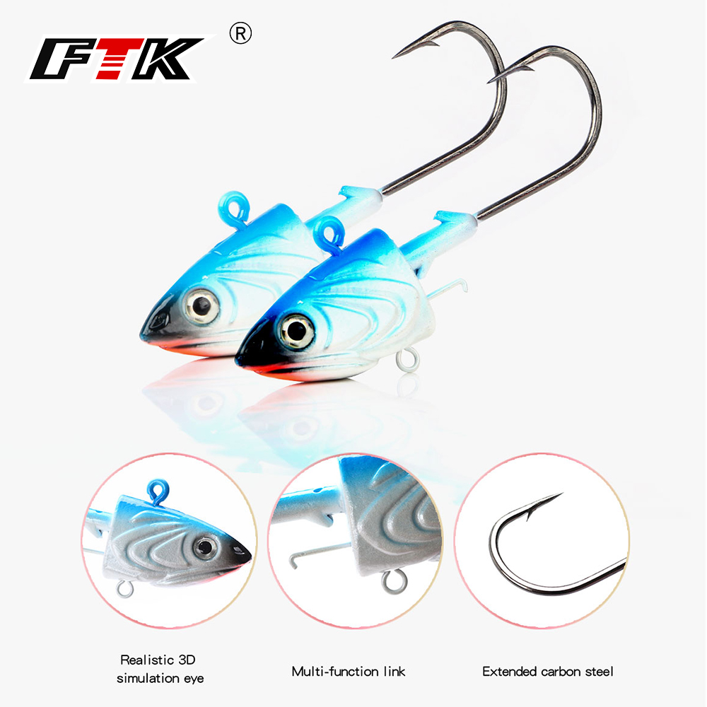 Fishing Lure Soft Plastic - FTK-anzuelo de pesca con cabeza de