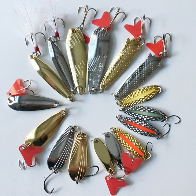 Kit de señuelos de pesca, 16 p - Fishing Lure Spoon reseña y precio