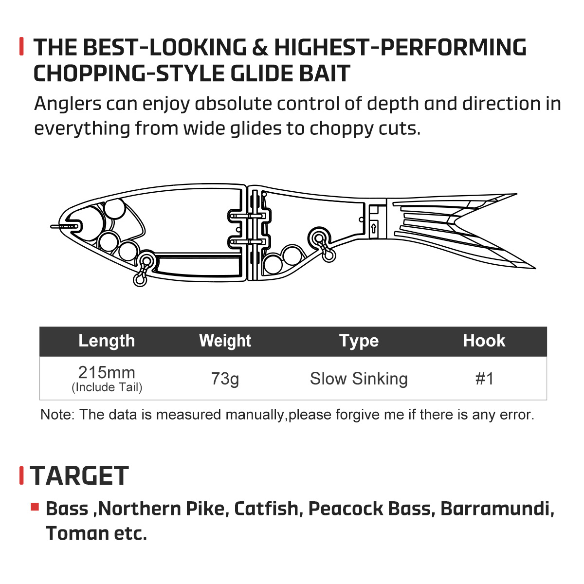 Noeby 215mm 73gAmata Glide Swi - Fishing Lure Soft Plastic reseña y precio